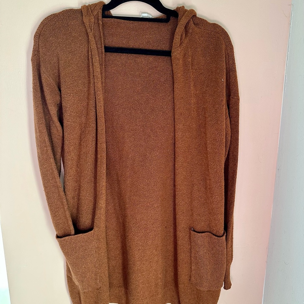 burnt orange long cardigan